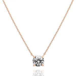 PAVOI 14k gold plated crystal solitaire necklace